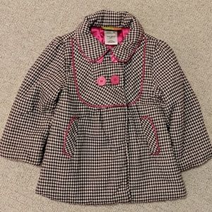 Girls padded houndstooth swing coat
